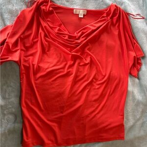 Elegant Red Drape Neck Top